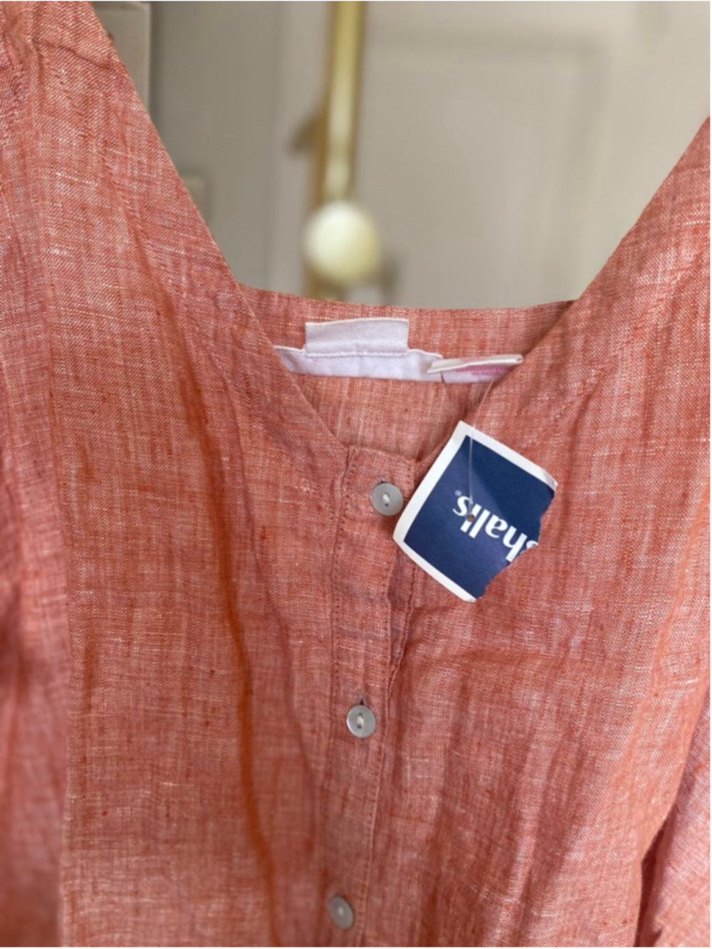 Isaac Mizrahi Linen Tank Top Coastal Quiet Luxury Button Front Resort Vaca Beach - Picture 5 of 6